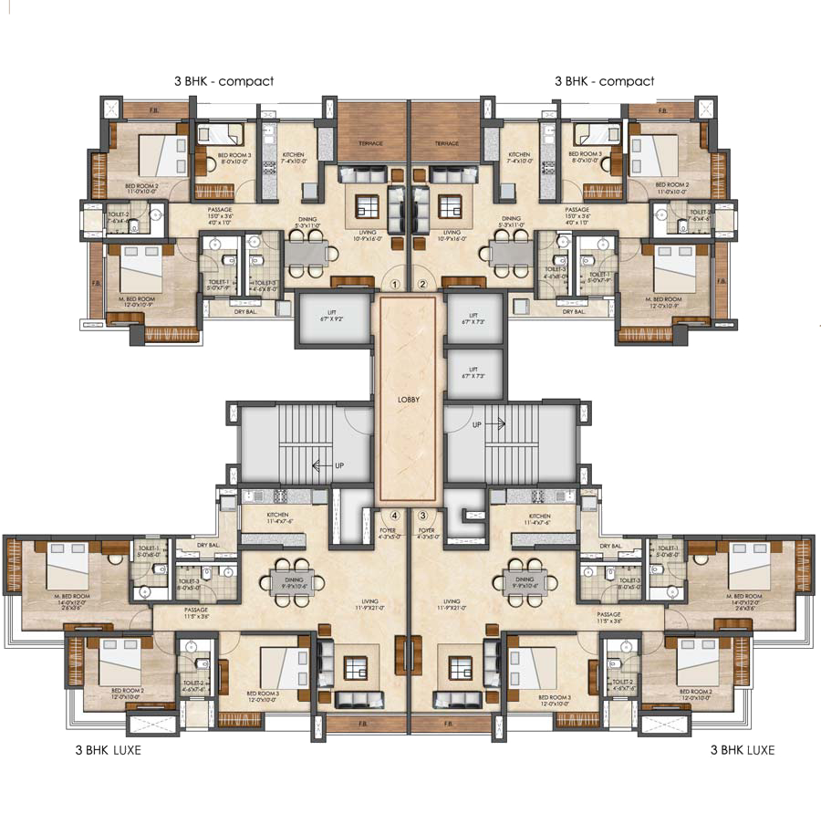 Puravankara Thane 2bhk Floor Plans
